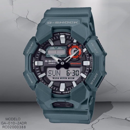[GA-010-2ADR] RRELOJ CASIO G-SHOCK ANA/DIG GA-010-2ADR SILICON VERDE
