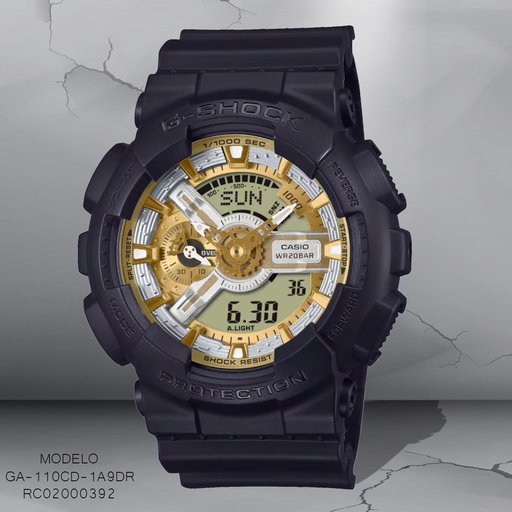 [RC02000392] RELOJ CASIO G-SHOCK ANA/DIG GA-110CD-1A9DR SILICON NEGRO