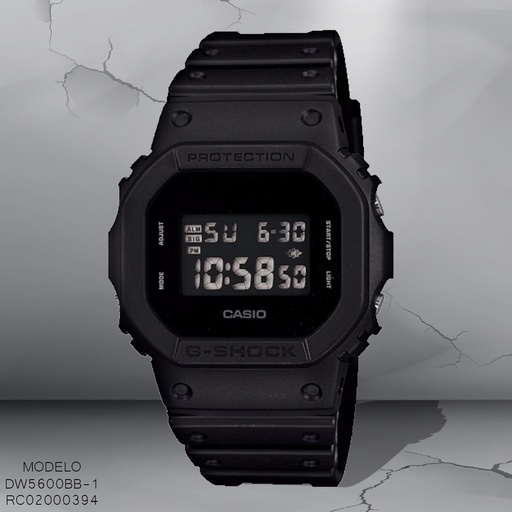 [RC02000394] RELOJ CASIO G-SHOCK DIGITAL DW5600BB-1 SILICON NEGRO