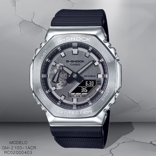 [RC02000403] RELOJ CASIO G-SHOCK ANA/DIG GM-2100-1ACR SILICON NEGRO