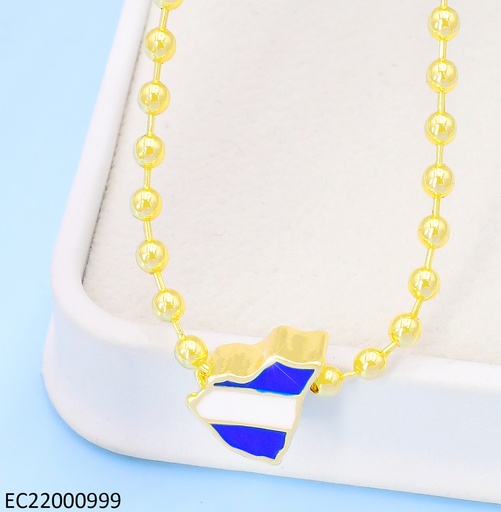 [EC22000999] CADENA DOR PELOTITAS/ DIJE MAPA DE NICARAGUA G570-841 (PI)