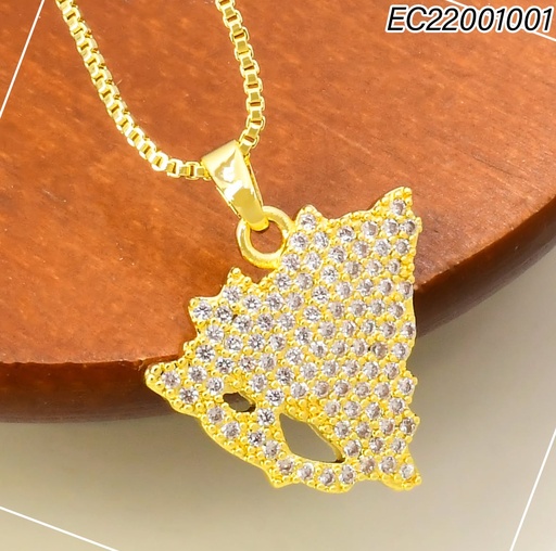 [EC22001001] CADENA DOR VENECIANA DIJE MAPA DE NICARAGUA ZIRC. G203-841