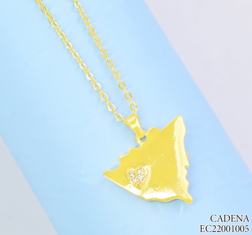 [EC22001005] CADENA DORADA MAPA DE NICARAGUA / CORAZON ZIRC. G198-841(PAG26)