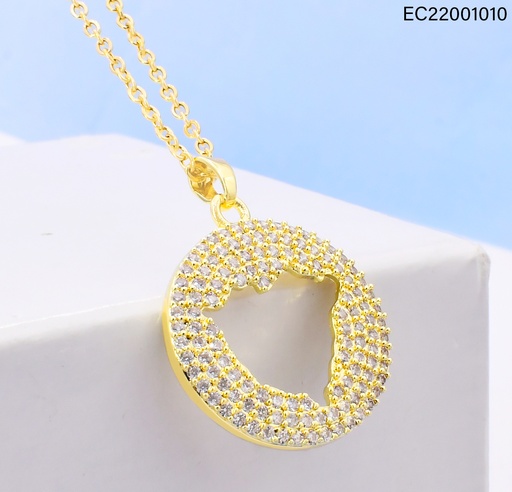 [EC22001010] CADENA DOR TRAD. DIJE RD ZIRC. CROQUI MAPA NICARAGUA CENTRO G195-841 (PI)