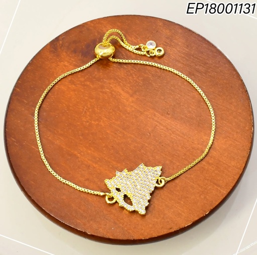 [EP18001131] PULSERA DORADA AJUSTABLE MAPA DE NICARAGUA ZIRC. CRISTAL G191-841