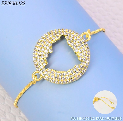 [EP18001132] PULSERA DORADA DIJE RD CROQUI MAPA NICARAGUA CENTRO G190-841 (PI)