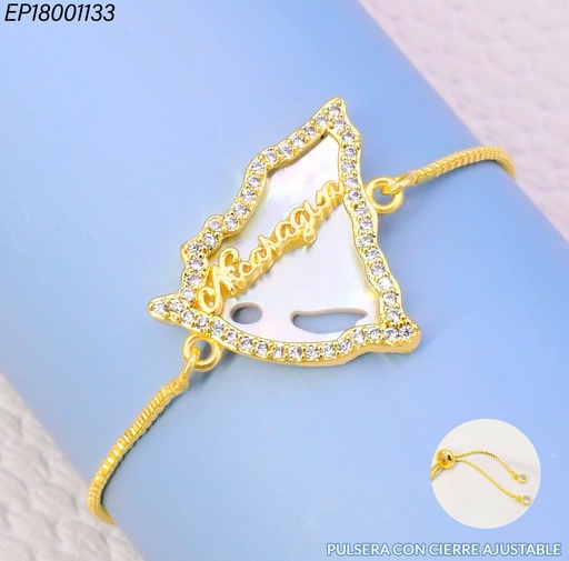 [EP18001133] PULSERA DORADO CROQUI MAPA "NICARAGUA" N6623-841