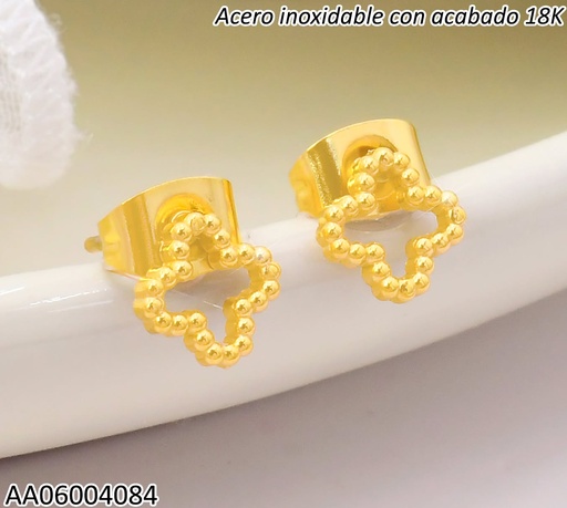 [AA06004084] ARETES ACERO INOX. ACABADO 18K. CROQUI VAN CLEEF P25070193001