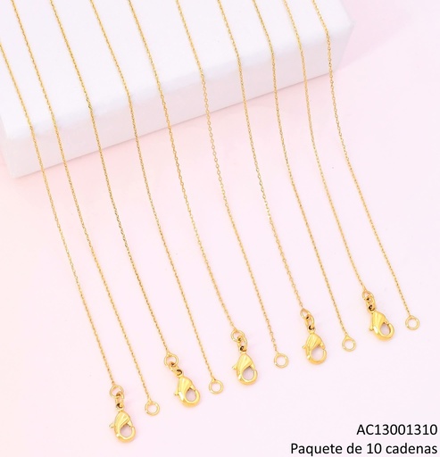 [AC13001310] PAQ.10 CADENAS DORADAS FINAS (DR)