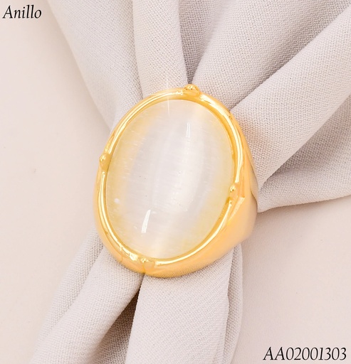 [AA02001303] ANILLO GR. PIEDRA OVALADA TRANSPARENTE RA604-305