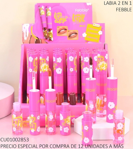 [CU01002853] DÚO LIPGLOSS/LIPSTICK FEBBLE FBC018 COL.SURTIDOS