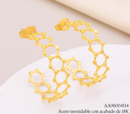 [AA06004114] ARETES ACERO INOX. ACABADO 18K. "C" CIRCULOS P250470150001