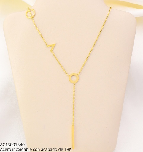 [AC13001340] CADENAS ACERO INOX. ACABADO 18K. DOR "LOVE" P25070060001