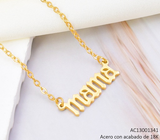 [AC13001341] CADENAS ACERO INOX. ACABADO 18K. "MAMA" P25070041001