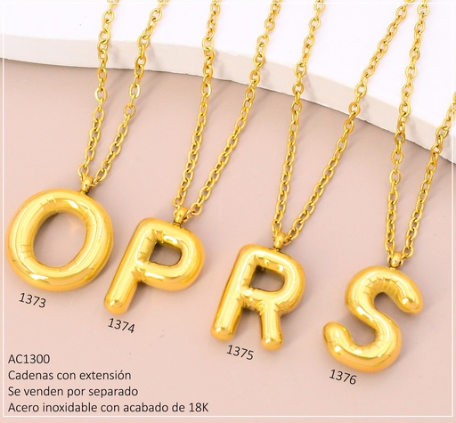 [AC13001376] CADENA ACERO INOX. ACABADO 18K. INICIAL INFLADA  "S"  P25070038019
