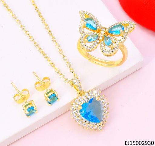 [EJ15002930] SET ZIRC.RD CELESTES/DIJE:🩵 C/ANILLO AJUST 🦋 SE1359-9