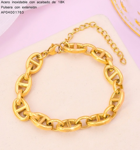 [AP04001763] PULSERAS ACERO INOX. ACABADO 18K.  BILBAINA BARRAS P25070100001