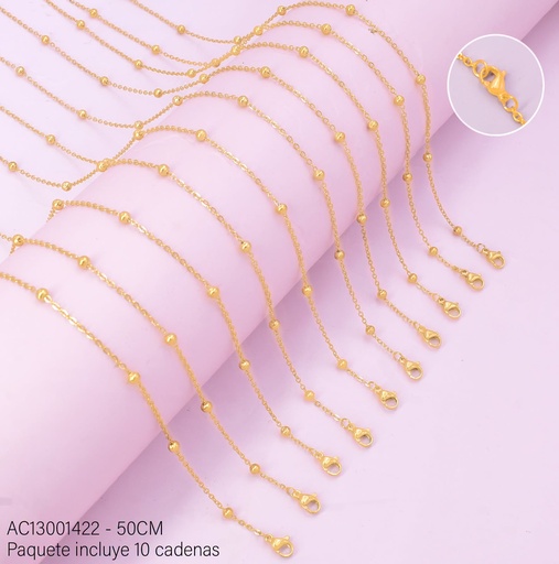 [AC13001422] PAQ. 10 CADENAS TRAD. C/PELOTITAS 50CM P7405-5