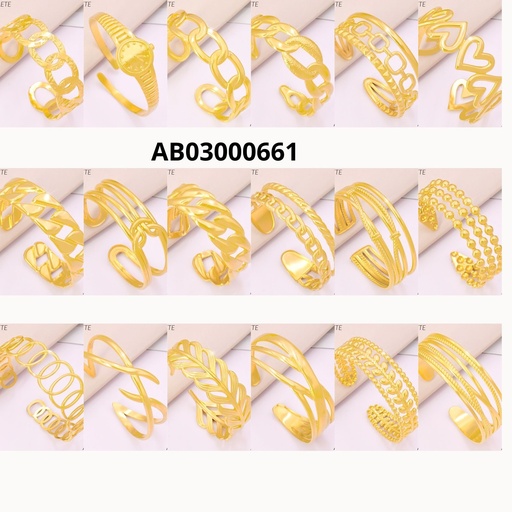 [AB03000661] BRAZALETE DORADO DISEÑO SURTIDOS