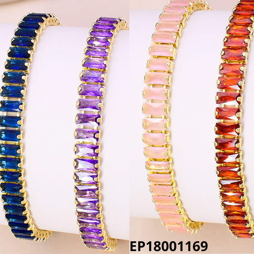 [EP18001169] PULSERA DORADA ZIRCONIAS RECTANGULARES COL. SURT. Z230-277