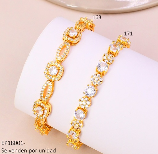 [EP18001171] PULSERA DORADA ZIRCONIAS RD CRISTALES Z447-470
