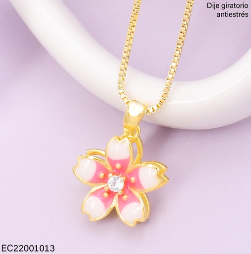 [EC22001013] CADENA VENECIANA DOR  DIJE ANTIESTRES FLOR N4031-659