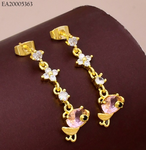 [EA20005363] ARETES ZIRCONIAS PEZ COLGANTE ROSA EE4753-9
