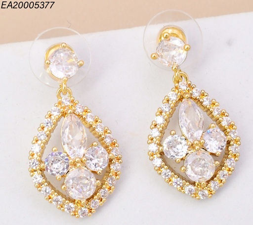 [EA20005377] ARETES DOR ZIRC RD/ ROMBO FLOR ZIRC. CENTRO EE4787-6