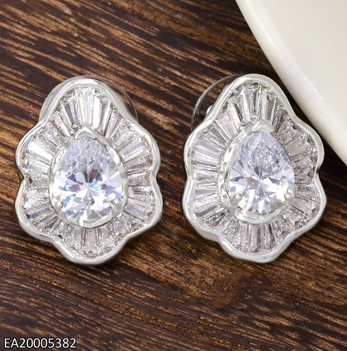 [EA20005382] ARETES HOJA ZIRC. CENTRO/BORDES PLATD. EE4803-6