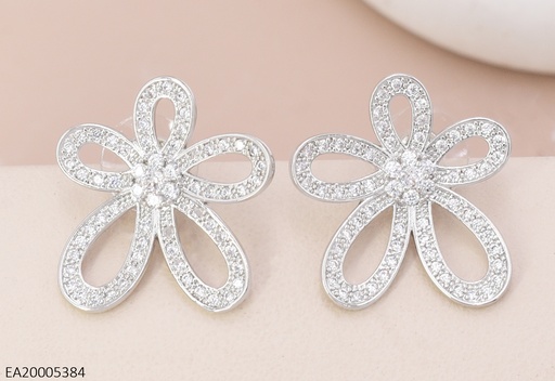 [EA20005384] ARETES FLOR ZIRC. 5 PETALOS PLAT. EE4805-6