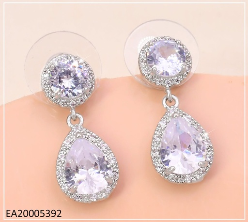 [EA20005392] ARETES PLAT OVALO GOTA ZIRC. EE4824-6