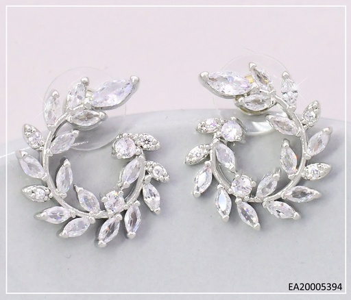 [EA20005394] ARETES PLAT CIRCULO HOJITAS ZIRC. EE4828-6