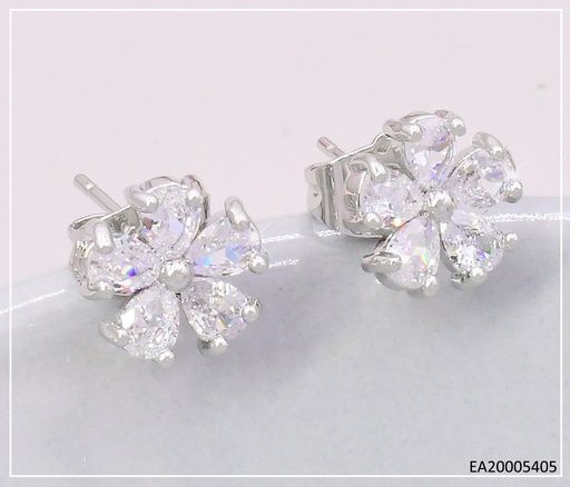 [EA20005405] ARETES FLOR 5 PETALOS ZIRC. PLATD. EE4859-105