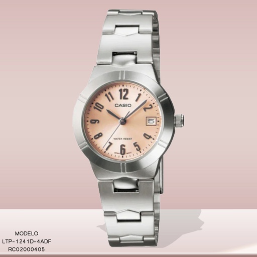 [LTP-1241D-4ADF] RELOJ CASIO ANALOGO LTP-1241D-4ADF METAL PLAT.