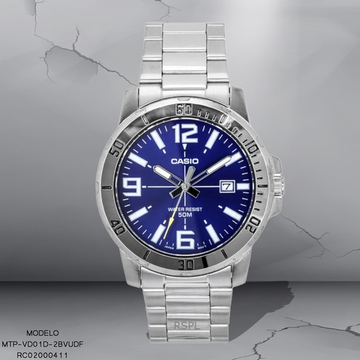 [MTP-VD01D-2BVUDF] RELOJ CASIO ANALOGO MTP-VD01D-2BVUDF METAL PLAT.