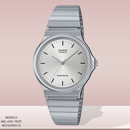 [MQ-24D-7EDF] RELOJ CASIO ANALOGO MQ-24D-7EDF METAL PLAT.