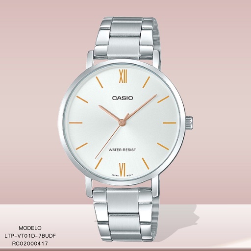 [RC02000417] RELOJ CASIO ANALOGO LTP-VT01D-7BUDF METAL PLAT.