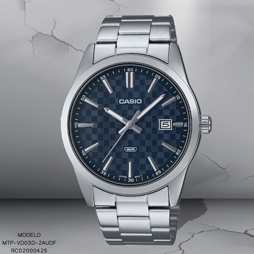 [MTP-VD03D-2AUDF] RELOJ CASIO ANALOGO MTP-VD03D-2AUDF METAL PLAT.