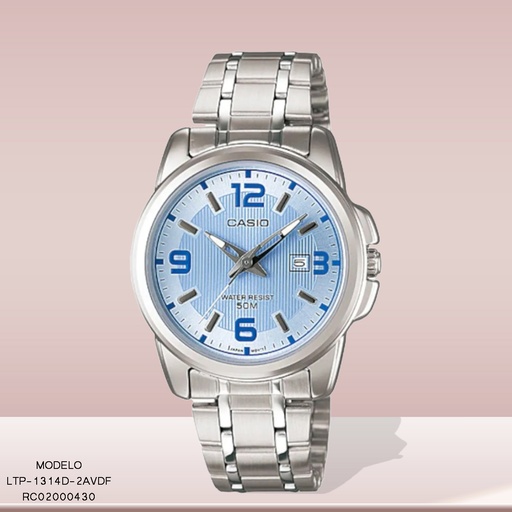 [LTP-1314D-2AVDF] RELOJ CASIO ANALOGO LTP-1314D-2AVDF METAL PLAT.