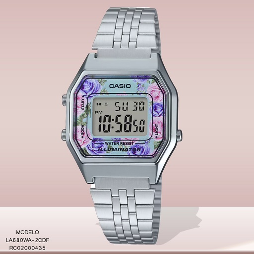[LA680WA-2CDF] RELOJ CASIO ANALOGO LA680WA-2CDF METAL PLAT.
