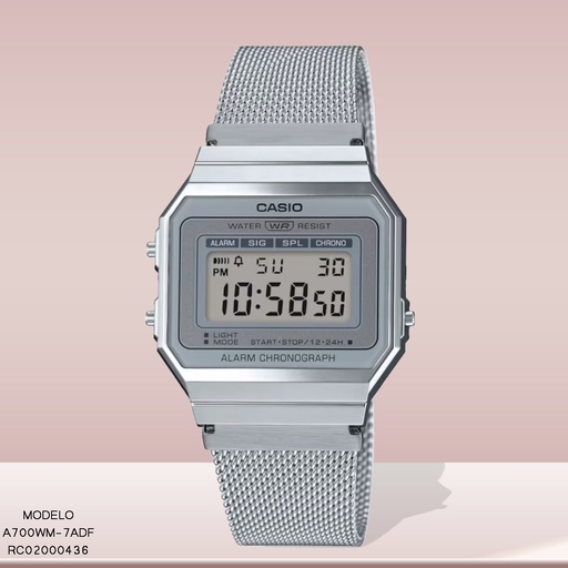 [RC02000436] RELOJ CASIO DIGITAL A700WM-7ADF METAL PLAT.