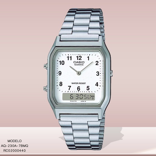 [AQ-230A-7BMQ] RELOJ CASIO ANA/DIG AQ-230A-7BMQ METAL PLAT