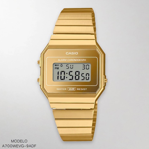 [A700WEVG-9ADF] RELOJ CASIO DIGITAL DAM. A700WEVG-9ADF METAL DOR.