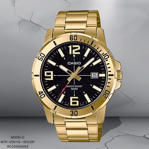 [RC02000463] RELOJ CASIO ANALOGO MTP-VD01G-1BVUDF METAL DOR.