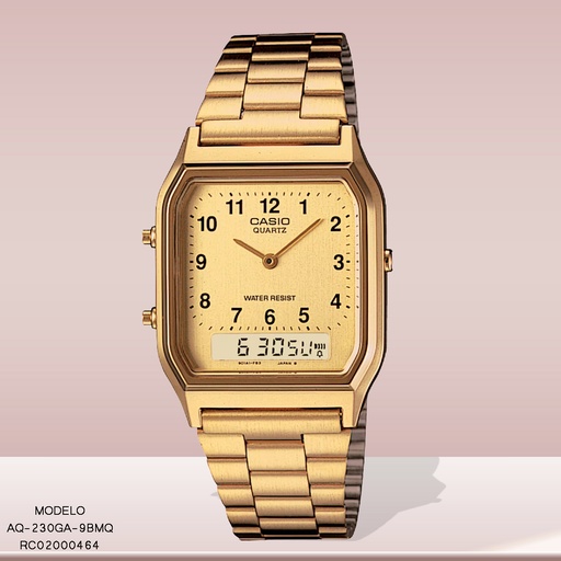 [AQ-230GA-9BMQ] RELOJ CASIO ANA/DIG AQ-230GA-9BMQ METAL DOR