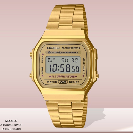 [A168WG-9WDF] RELOJ CASIO DIGITAL A168WG-9WDF METAL DOR