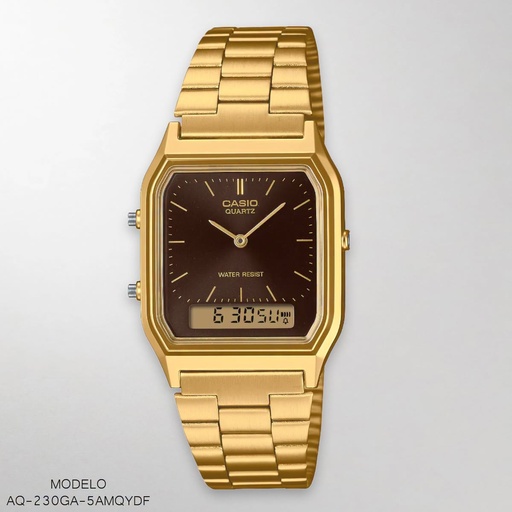 [AQ-230GA-5AMQYDF] RELOJ CASIO ANA/DIG AQ-230GA-5AMQYDF METAL DOR.
