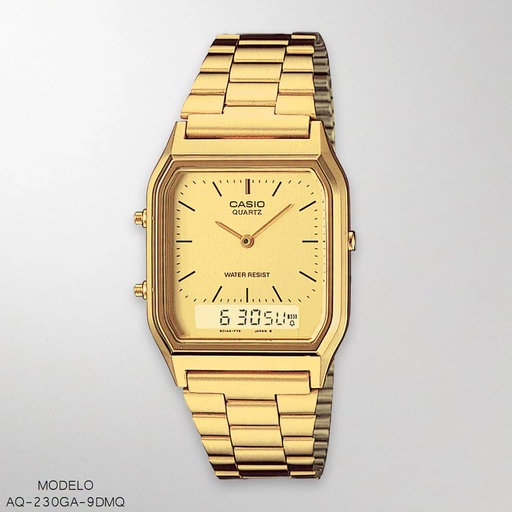 [AQ-230GA-9DMQ] RELOJ CASIO ANA/DIG AQ-230GA-9DMQ METAL DOR.