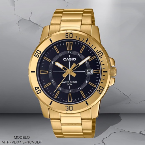 [MTP-VD01G-1CVUDF] RELOJ CASIO ANALOGO MTP-VD01G-1CVUDF METAL DOR.