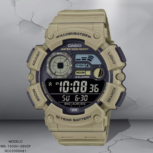 [RC02000481] RELOJ CASIO DIGITAL WS-1500H-5BVDF RESINA VERDE O.